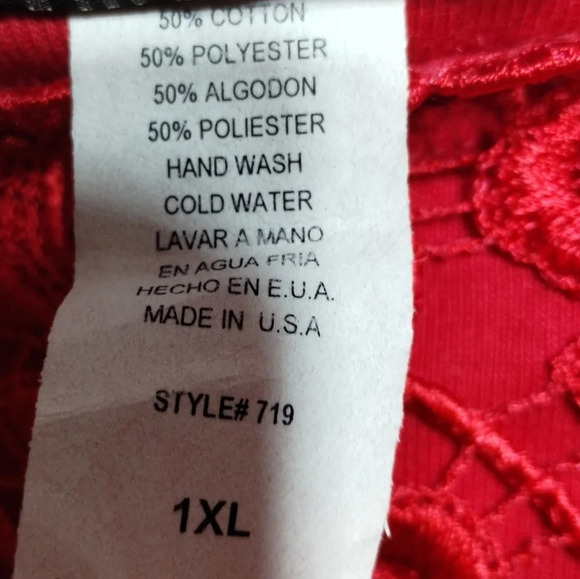 Awesome Lace Crop Tank Red size XL Vintage Deadstock Y2K 90s NWT - Picture 4 of 7